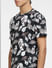 Black All Over Print Crew Neck T-shirt_405525+5
