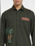 Deep Green Embroidered Full Sleeves Shirt_405534+5