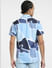 Blue Printed Short Sleeves Shirt_405540+4
