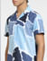 Blue Printed Short Sleeves Shirt_405540+5