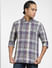Purple Check Linen Full Sleeves Shirt_405541+2
