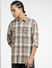 Brown Check Linen Full Sleeves Shirt_405542+2