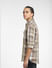 Brown Check Linen Full Sleeves Shirt_405542+3