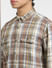 Brown Check Linen Full Sleeves Shirt_405542+5
