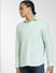 Green Linen Full Sleeves Shirt_405557+2