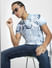 Grey Floral Polo Neck T-shirt_405559+1