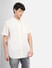 White Cotton Short Sleeves Shirt_406483+2