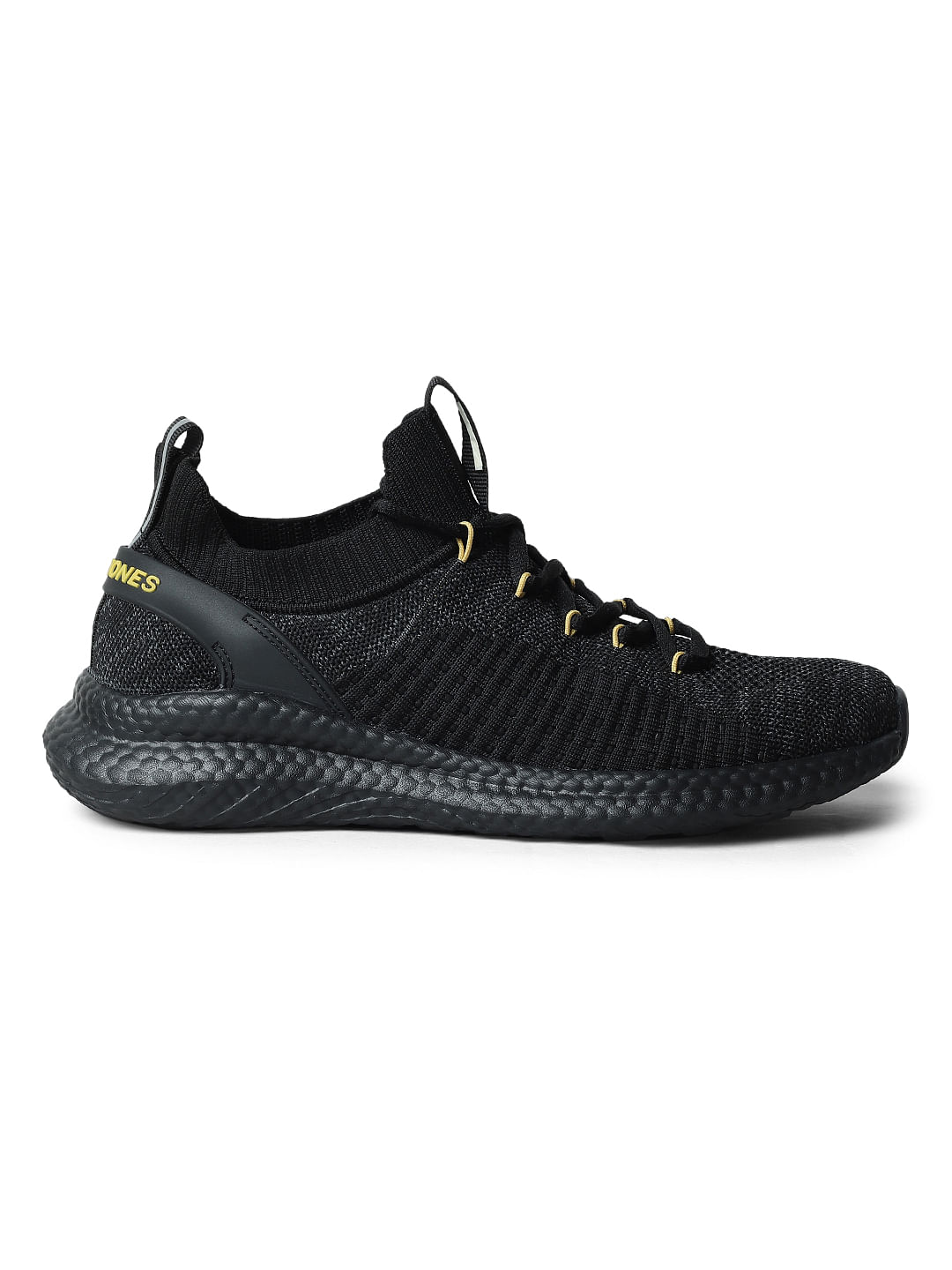 Buy Black Mid-Top Lace-Up Sneakers for Men