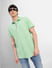 Green Short Sleeves Shirt_406514+1