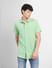 Green Short Sleeves Shirt_406514+2