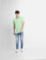 Green Short Sleeves Shirt_406514+6