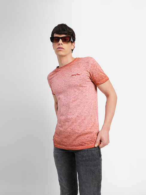 Red Washed Crew Neck T-shirt