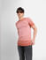 Red Washed Crew Neck T-shirt_406520+1