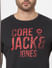 Black Logo Print Crew Neck T-shirt_394807+4
