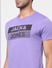 Purple Logo Print Crew Neck T-shirt_394808+5