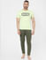 Light Green Logo Print Crew Neck T-shirt_394812+1