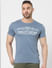 Blue Logo Print Crew Neck T-shirt_394813+2