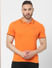 Orange Polo Neck T-shirt_394835+2