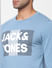 Blue Logo Print Full Sleeves T-shirt_394860+4