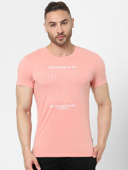 Pink Graphic Crew Neck T-shirt