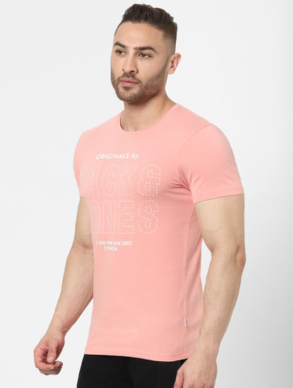 Pink Graphic Crew Neck T-shirt