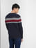 Navy Blue Printed Pullover_400813+4