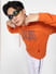 Orange Logo Print Hooded Sweatshirt_400818+1