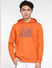 Orange Logo Print Hooded Sweatshirt_400818+2
