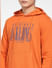Orange Logo Print Hooded Sweatshirt_400818+5