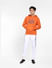 Orange Logo Print Hooded Sweatshirt_400818+6
