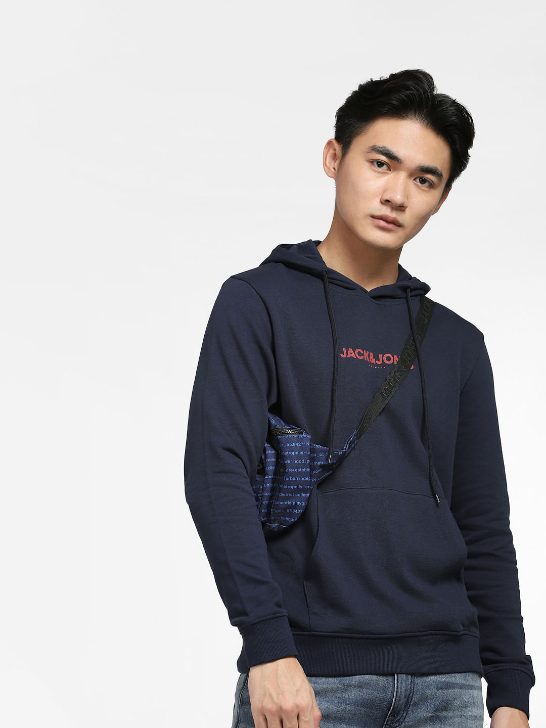 Navy blue 2025 hooded sweater