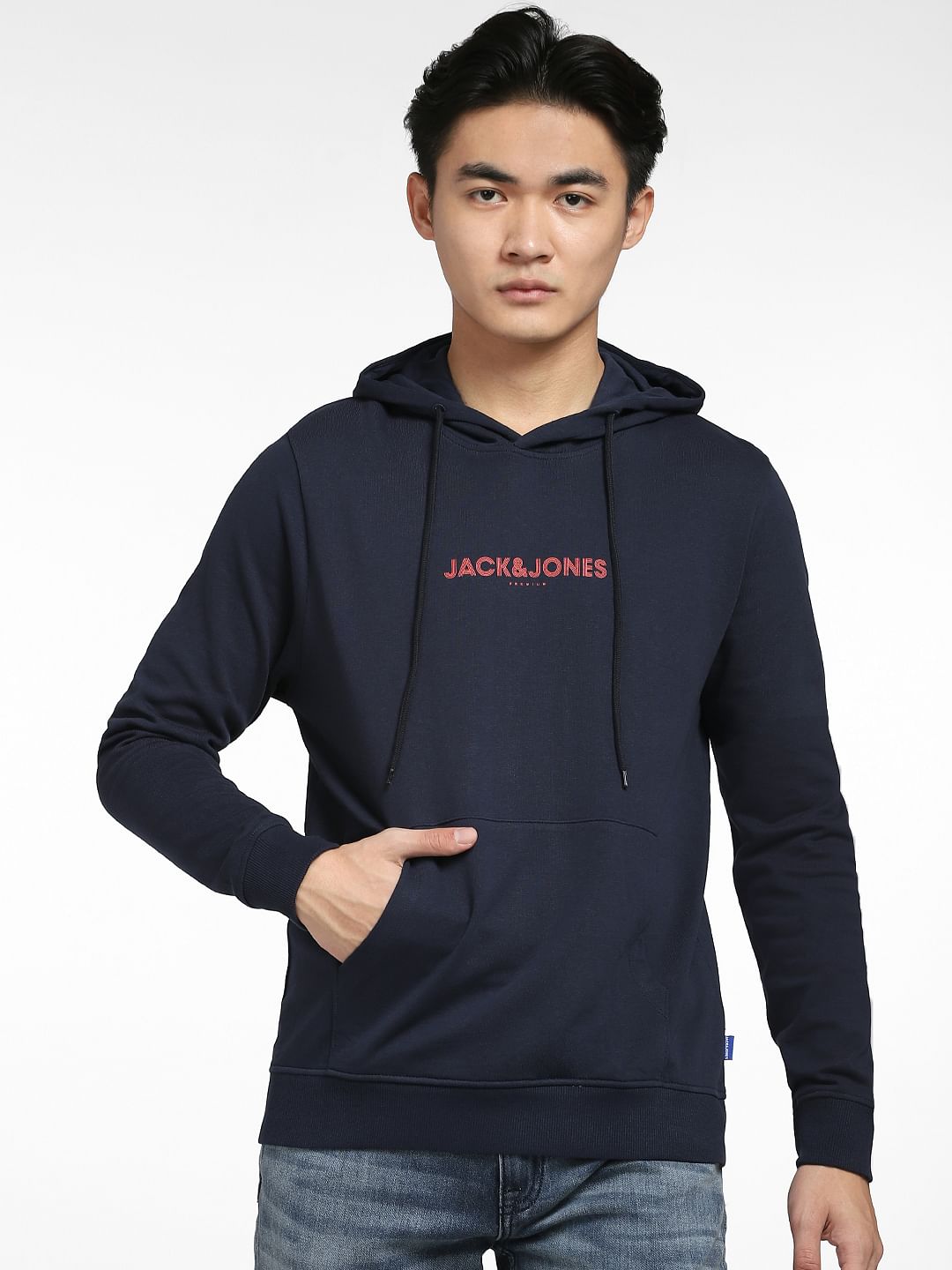 Navy blue hooded on sale sweater