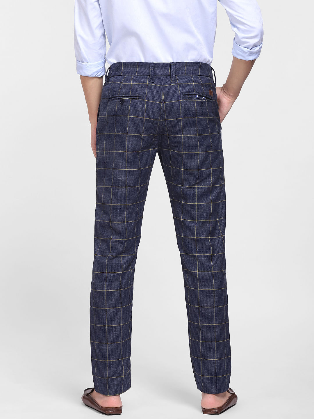 Check Formal Trousers In Navy B95 Crash