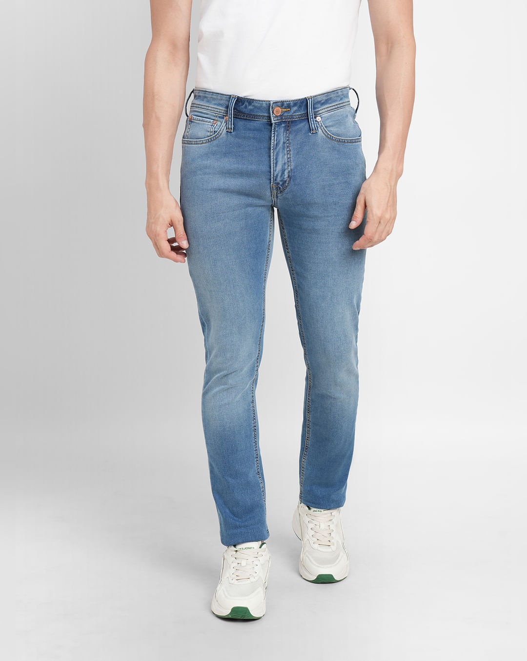 Buy Blue Low Rise Washed Ben Skinny Fit Jeans for Men