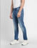 Blue Low Rise Distressed Ben Skinny Fit Jeans_400871+3
