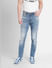 Blue Low Rise Distressed Ben Skinny Fit Jeans_400873+2