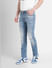 Blue Low Rise Distressed Ben Skinny Fit Jeans_400873+3
