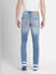 Blue Low Rise Distressed Ben Skinny Fit Jeans_400873+4