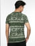Green Aztec Print Crew Neck T-shirt_400893+4