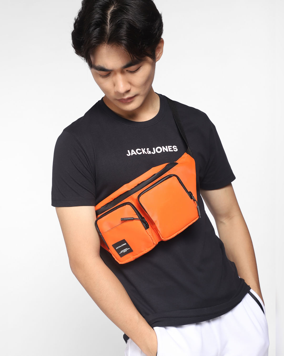Buy Black Logo Print Crew Neck T-shirt for Men