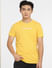 Yellow Logo Print Crew Neck T-shirt_400899+2