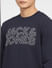 Navy Blue Logo Print Sweatshirt_400902+5