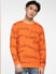 Orange Typographic Logo Print Sweatshirt_400904+2