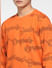 Orange Typographic Logo Print Sweatshirt_400904+5