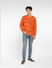 Orange Typographic Logo Print Sweatshirt_400904+6