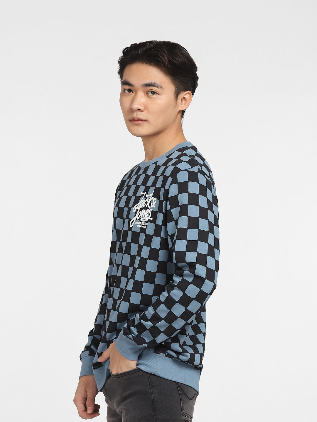 Buy Blue All Over Print Sweatshirt for Men