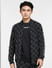 Black Printed Zip-Up Co-ord Sweatshirt_400908+2