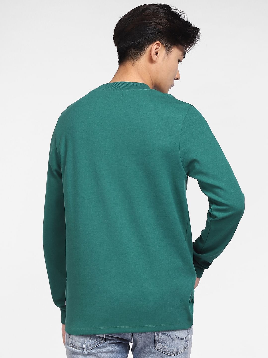 Men green sweatshirt hotsell