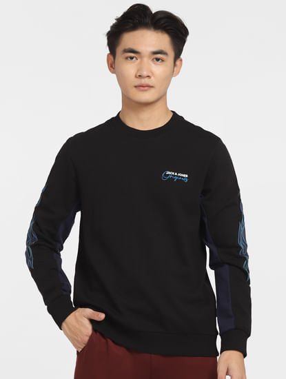 Black Flame Print Sweatshirt