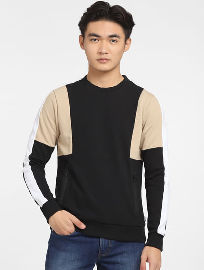 Black Colourblocked Sweatshirt